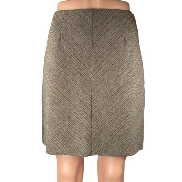 NEW Banana Republic Brown 100% Wool Herringbone High Waist Pencil Mini Skirt 4 - Picture 1 of 5